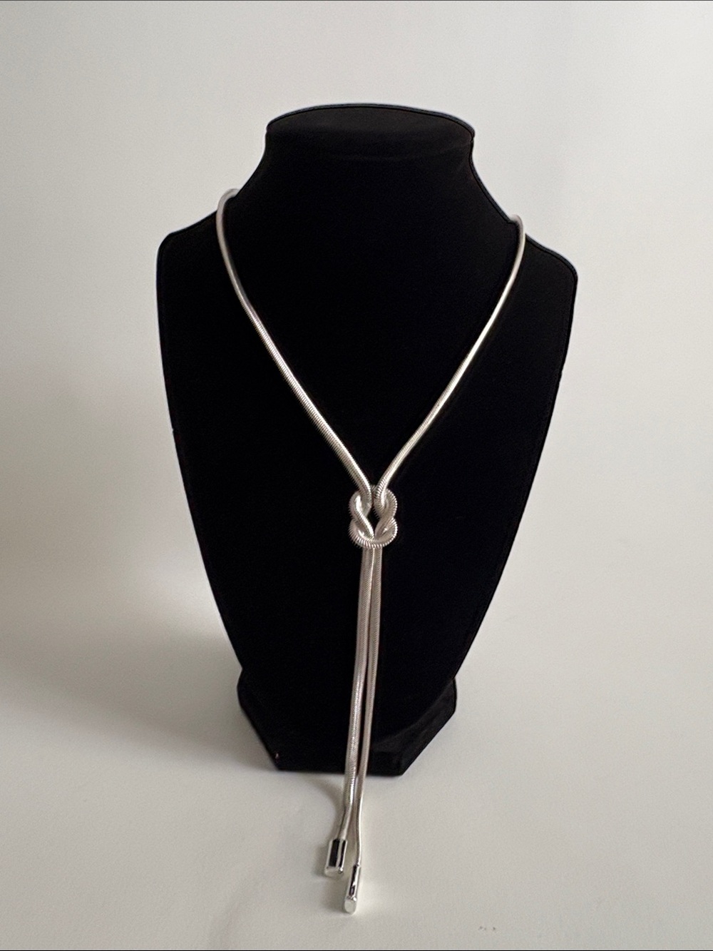 Kenneth Cole Silver Knot Lariat Necklace